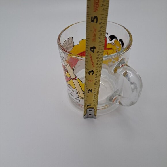 McDonalds Garfield Glass Mug Coffee Cup 1978 Cartoon Jim Davis Collectible - Picture 3 of 8